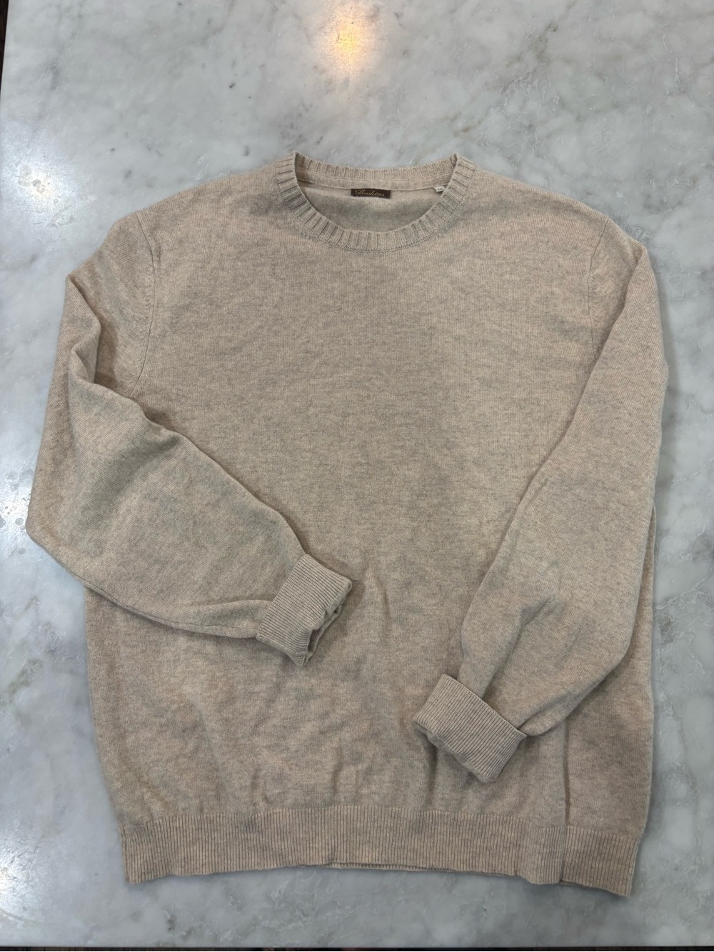 Stenstroms Women's Cashmere Crewneck Sweater in Light Beige - Soft Everyday Knit
